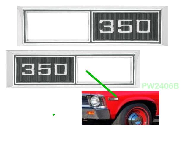 68 Chev Side Marker Light Bezels: "350" - GM